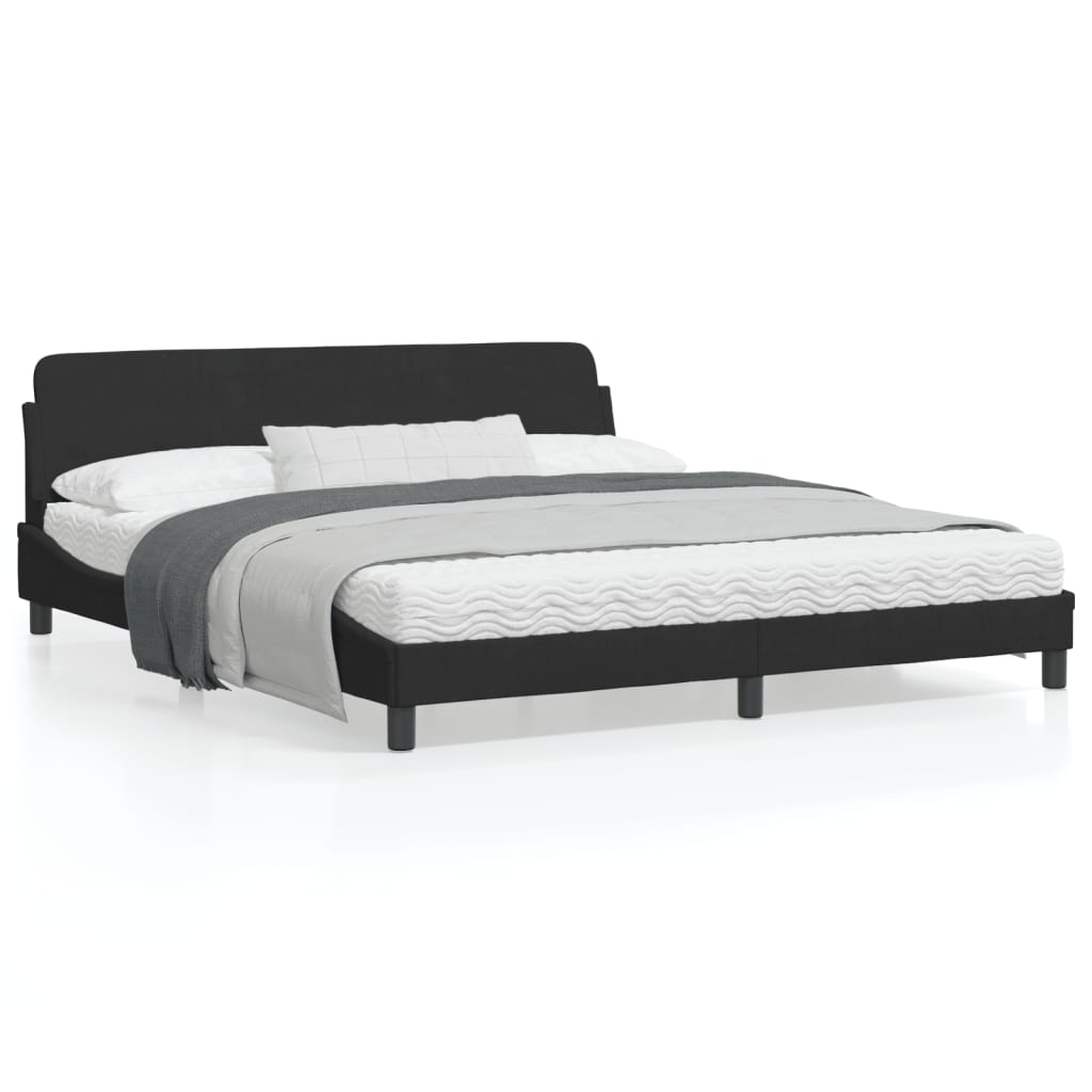 Bed Frame "Dover" Black 180x200 cm King Velvet