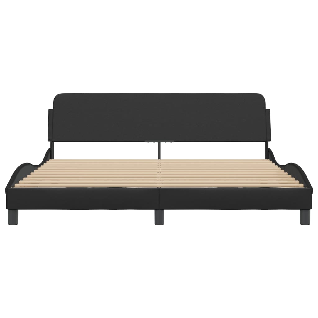 Bed Frame "Dover" Black 180x200 cm King Faux Leather