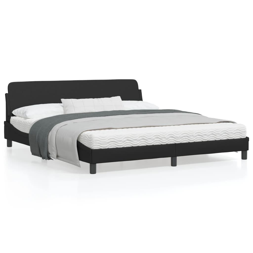 Bed Frame &quot;Dover&quot; Black 180x200 cm King Faux Leather
