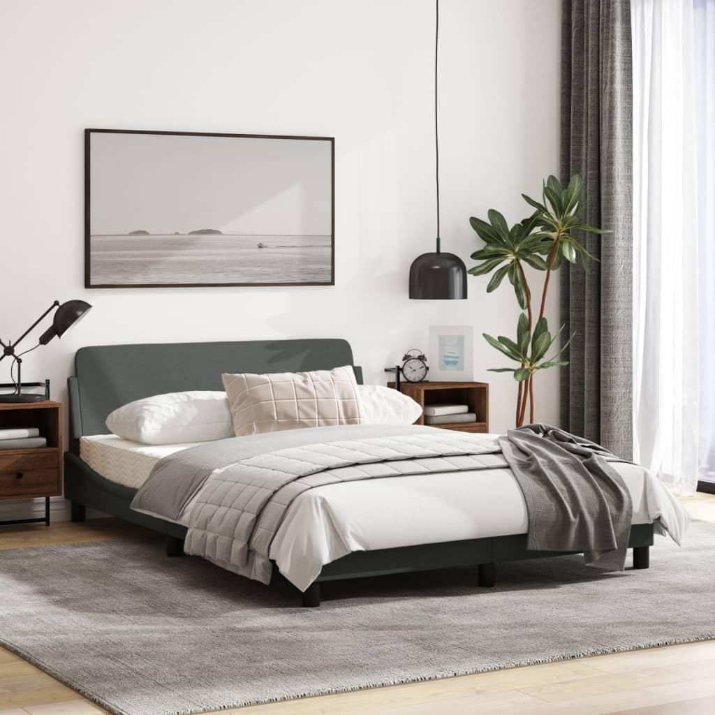 Bed Frame "Dover" Dark Grey 137x190 cm Double Fabric