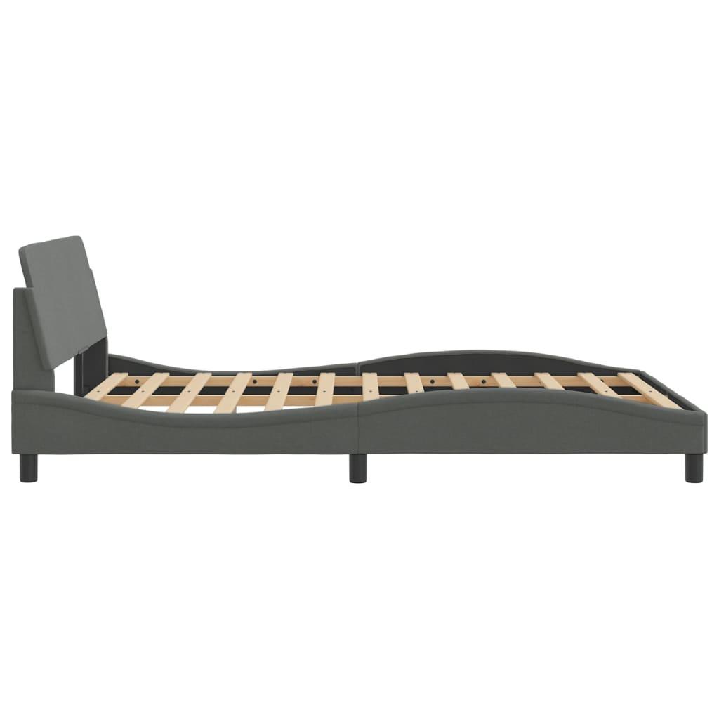 Bed Frame "Dover" Dark Grey 137x190 cm Double Fabric