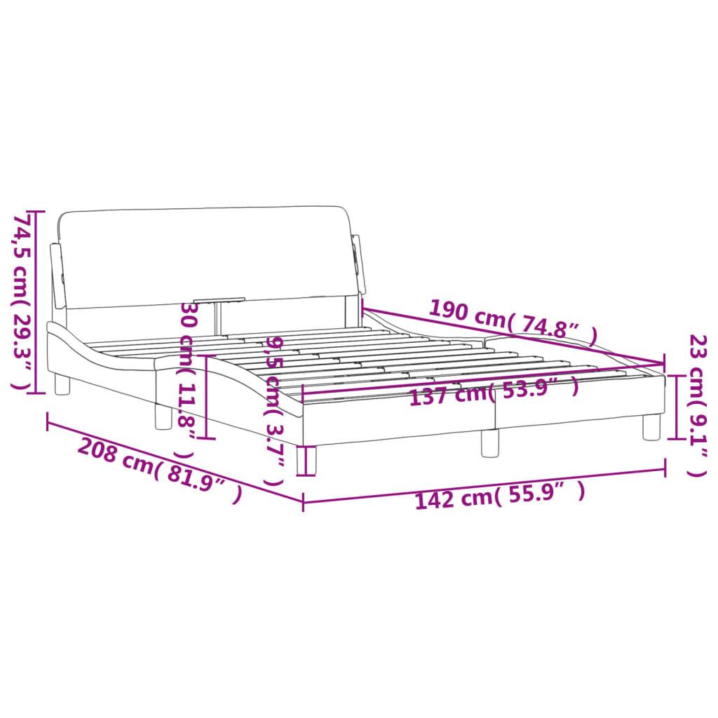 Bed Frame "Dover" Dark Grey 137x190 cm Double Fabric