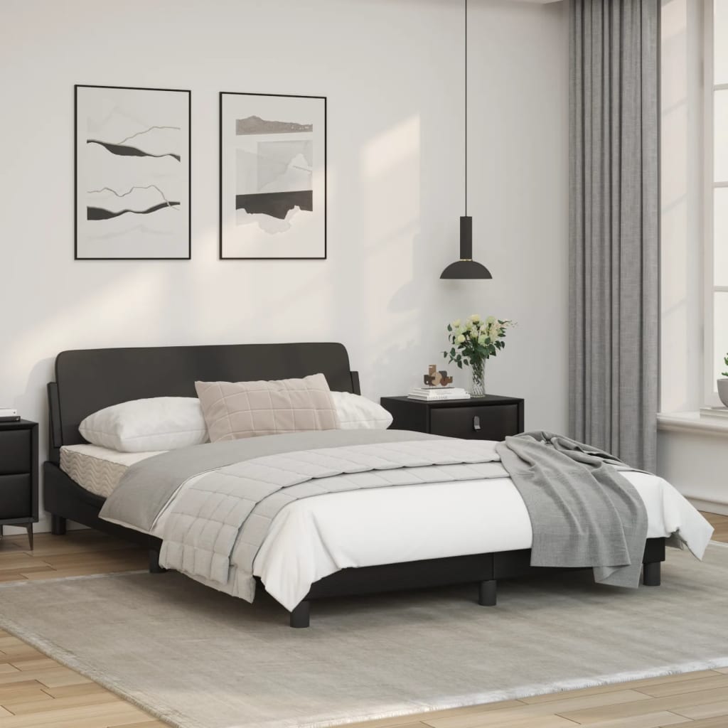 Bed Frame "Dover" Black 137x190 cm Double Faux Leather