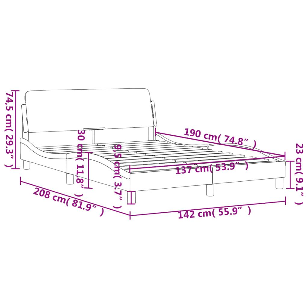 Bed Frame "Dover" Black 137x190 cm Double Faux Leather