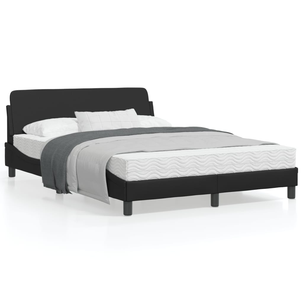 Bed Frame "Dover" Black 137x190 cm Double Faux Leather