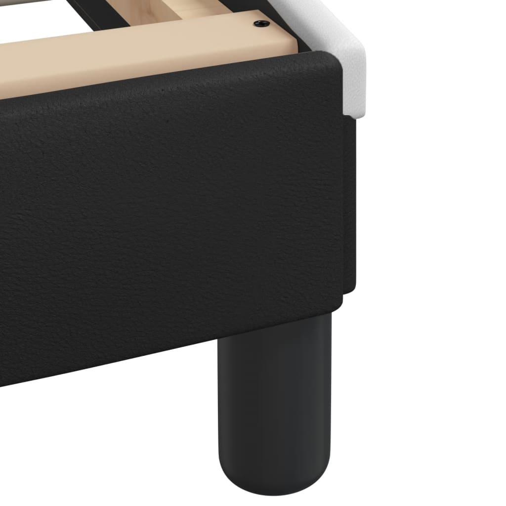 Bed Frame "Dover" Black and White 137x190 cm Double Faux Leather