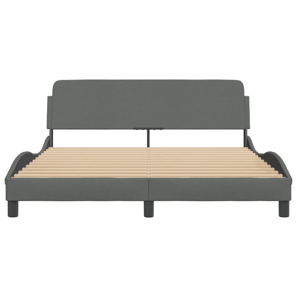 Bed Frame "Dover" Dark Grey 152x203 cm Queen Fabric
