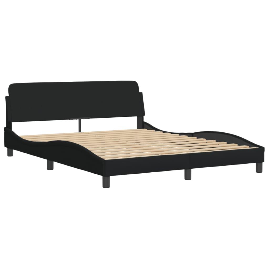 Bed Frame "Dover" Black 152x203 cm Queen Fabric