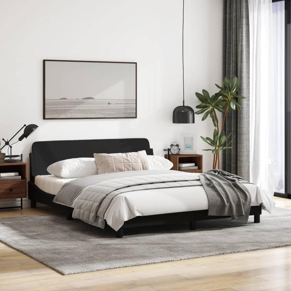 Bed Frame "Dover" Black 152x203 cm Queen Fabric