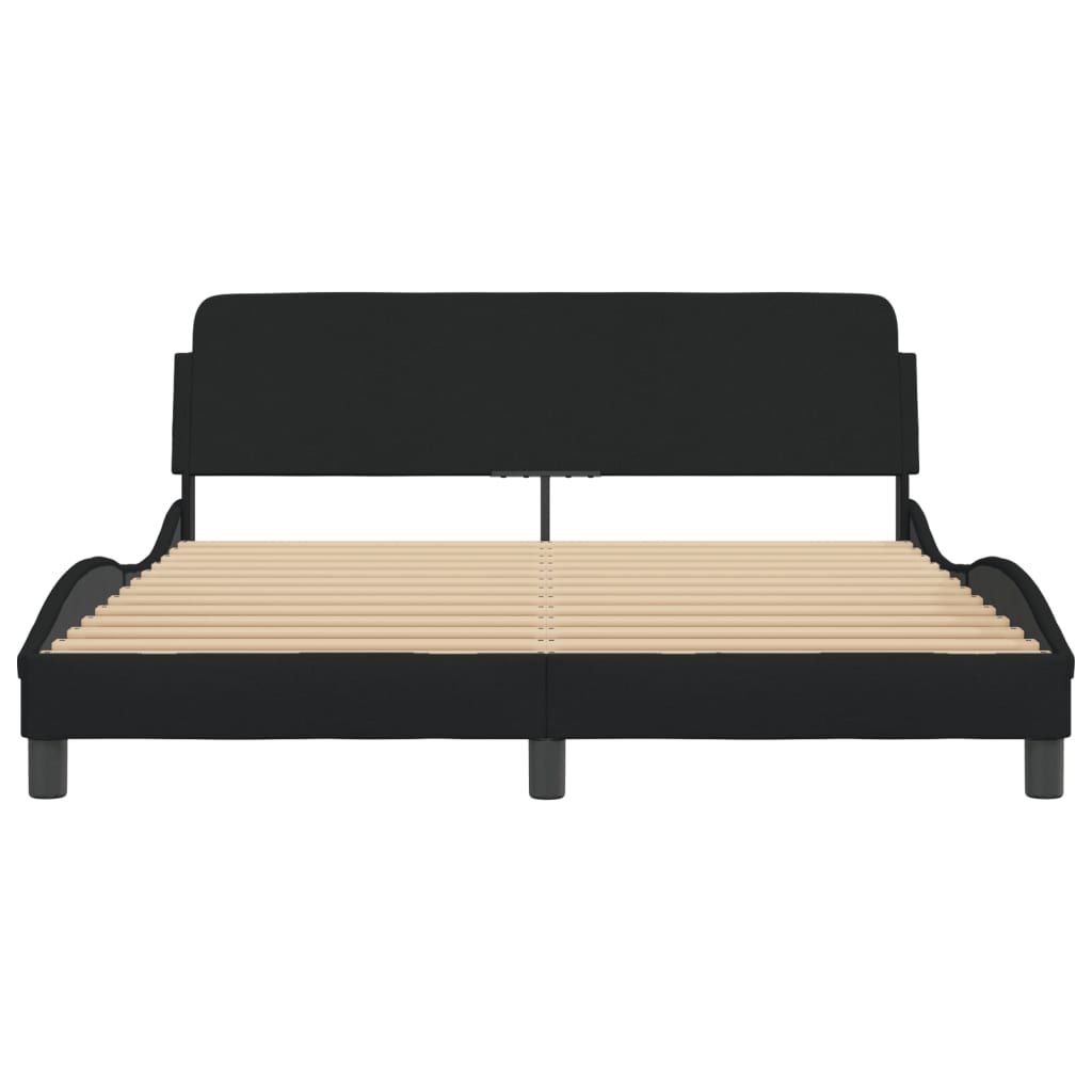 Bed Frame "Dover" Black 152x203 cm Queen Fabric