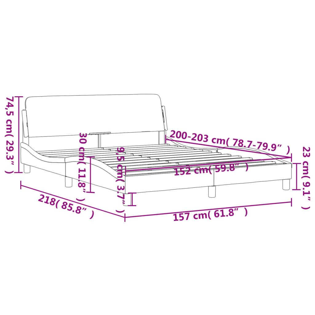 Bed Frame "Dover" Black 152x203 cm Queen Fabric
