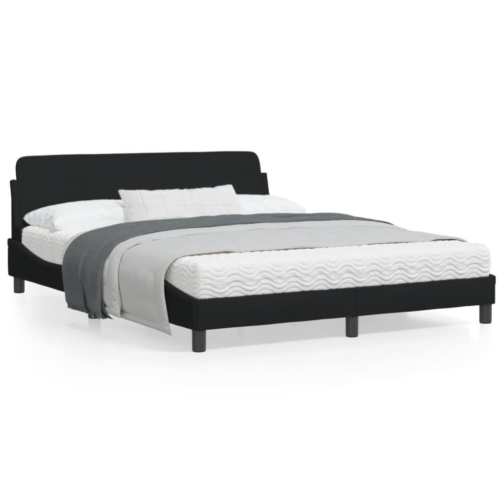 Bed Frame "Dover" Black 152x203 cm Queen Fabric