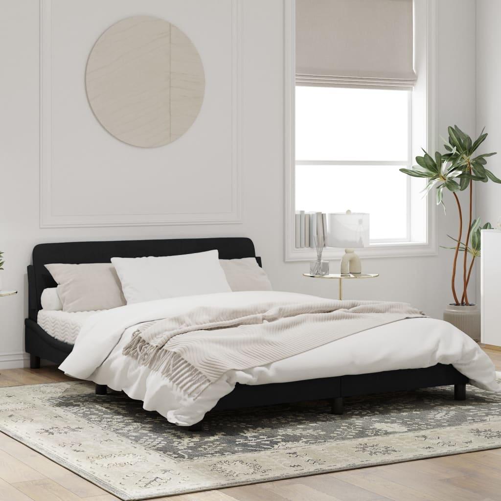 Bed Frame "Dover" Black 152x203 cm Queen Velvet