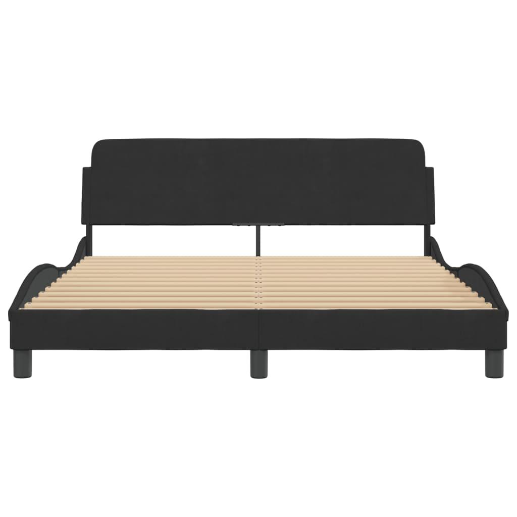 Bed Frame "Dover" Black 152x203 cm Queen Velvet