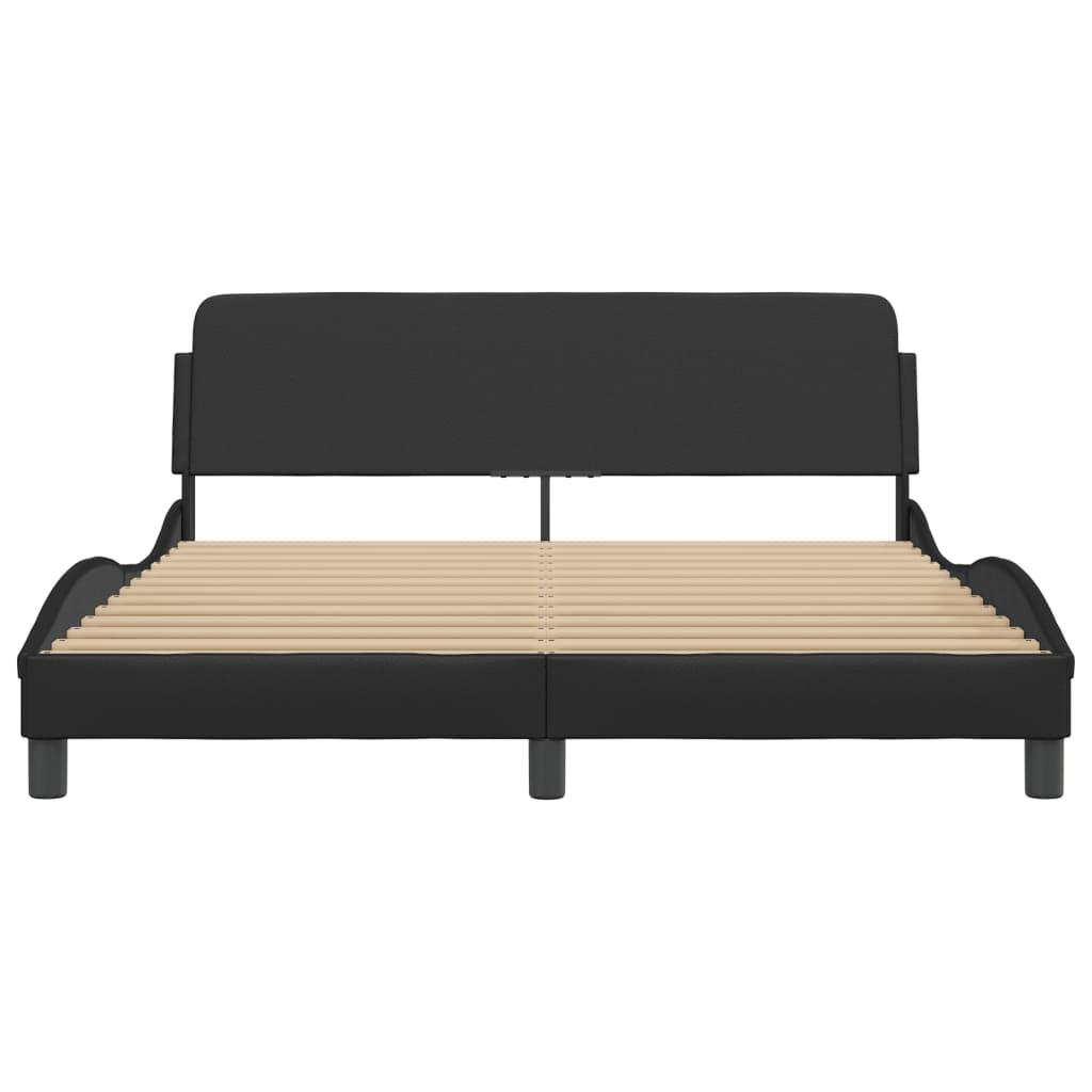 Bed Frame "Dover" Black 152x203 cm Queen Faux Leather