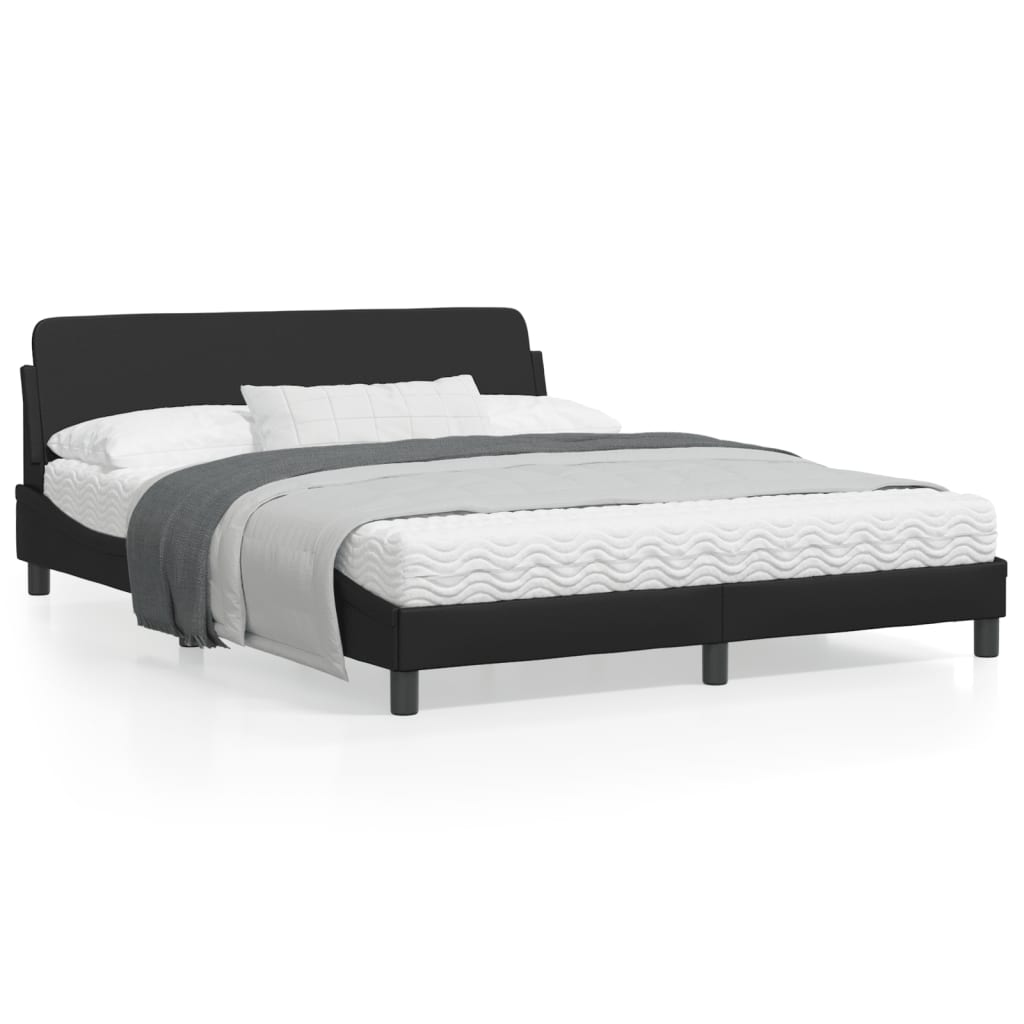 Bed Frame "Dover" Black 152x203 cm Queen Faux Leather