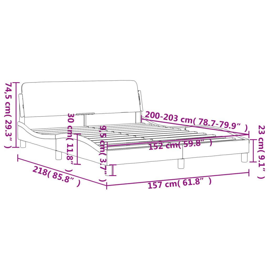 Bed Frame "Dover" Black and White 152x203 cm Queen Faux Leather