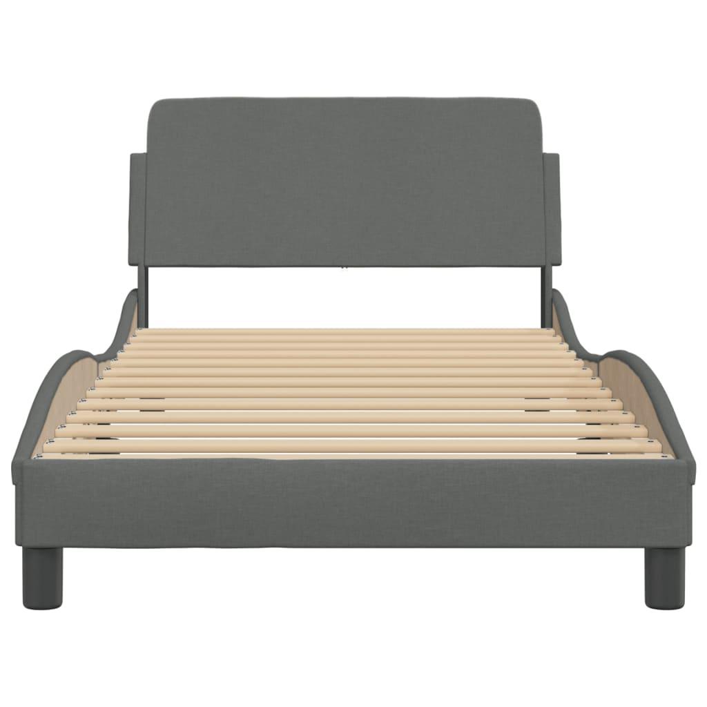 Bed Frame "Dover" Dark Grey 107x203 cm King Single Fabric