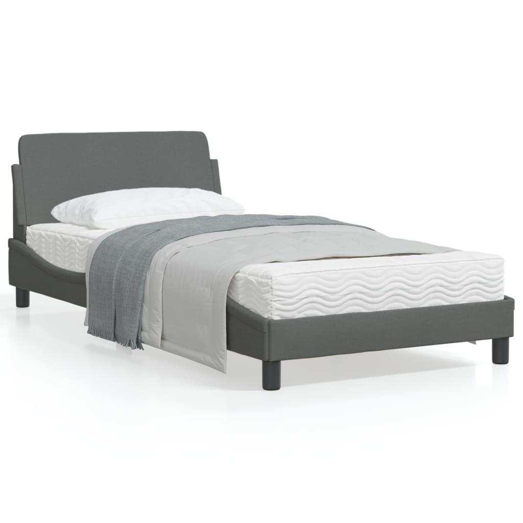 Bed Frame "Dover" Dark Grey 107x203 cm King Single Fabric