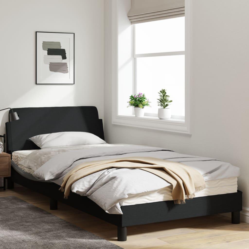 Bed Frame "Dover" Black 107x203 cm King Single Fabric