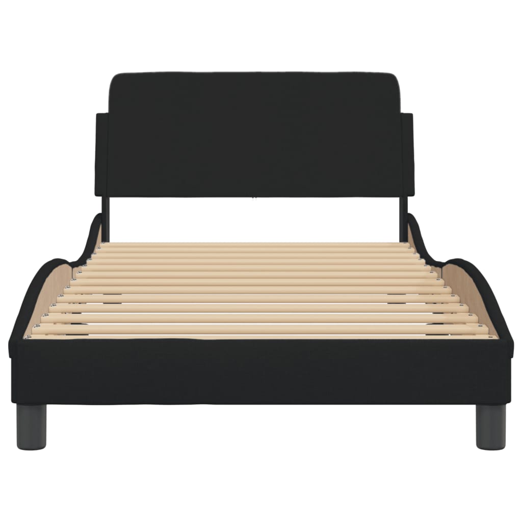 Bed Frame "Dover" Black 107x203 cm King Single Fabric