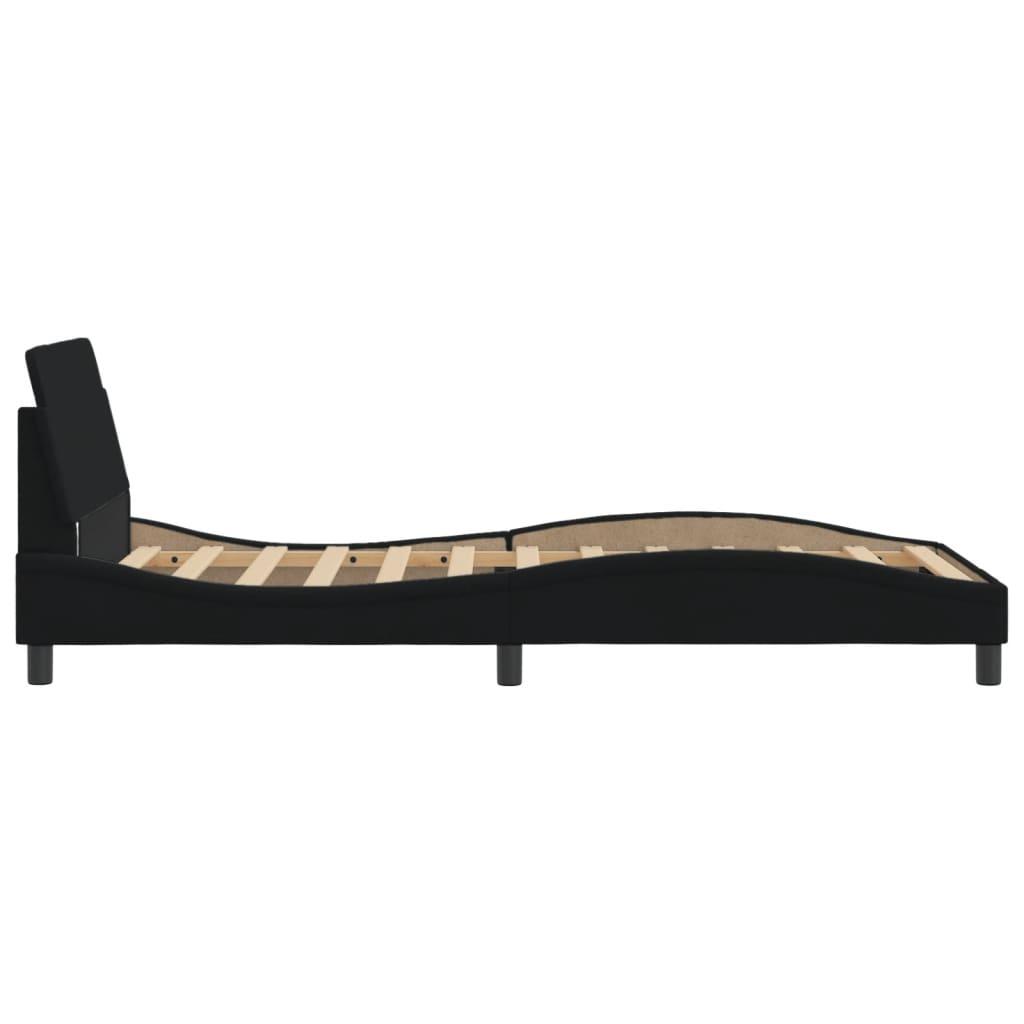 Bed Frame "Dover" Black 107x203 cm King Single Fabric