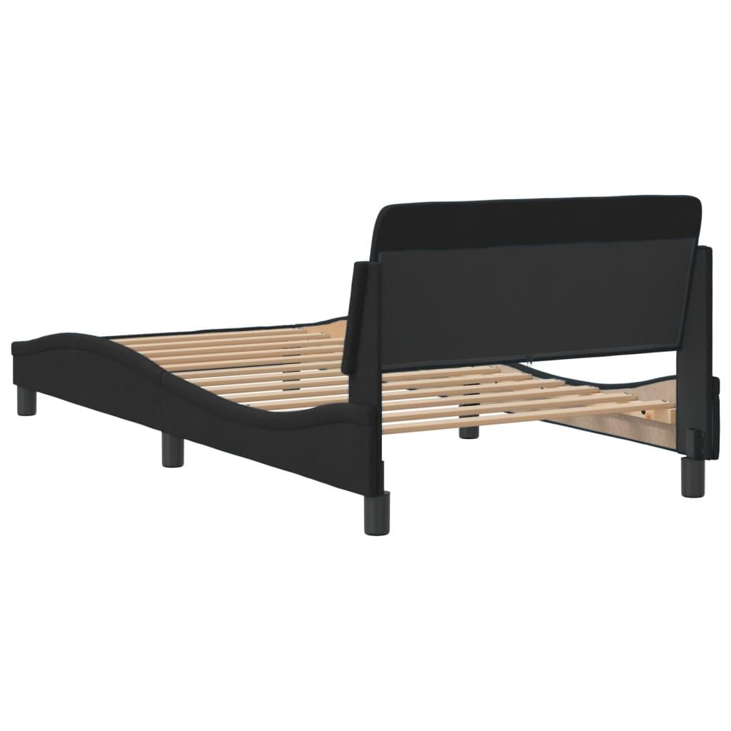 Bed Frame "Dover" Black 107x203 cm King Single Velvet