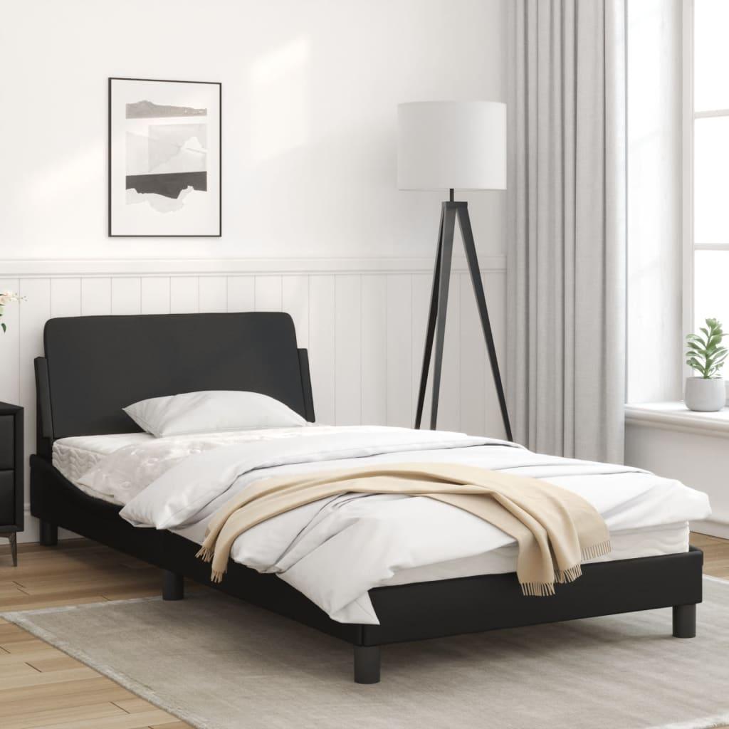 Bed Frame "Dover" Black 107x203 cm King Single Faux Leather