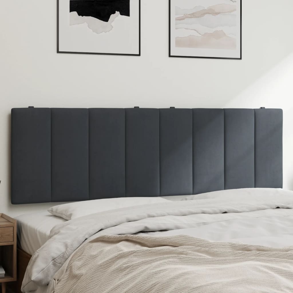 Headboard Cushion "Hanko" Dark Grey 152 cm Queen Velvet