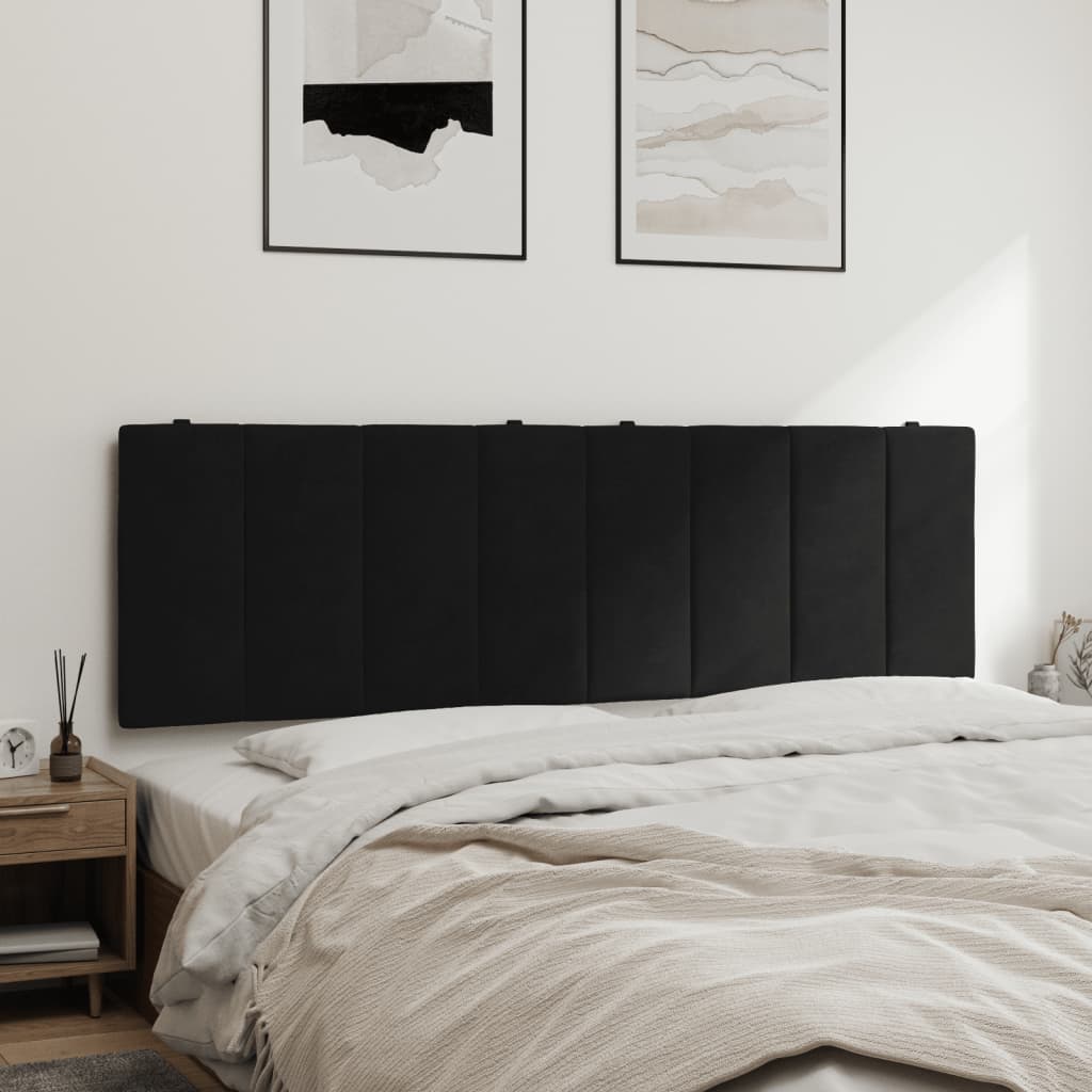 Headboard Cushion "Hanko" Black 152 cm Queen Velvet