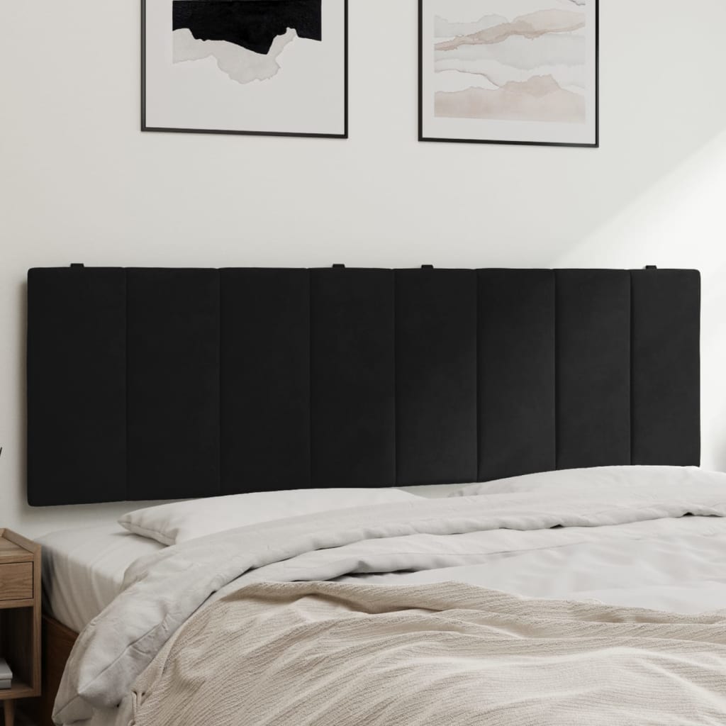 Headboard Cushion "Hanko" Black 152 cm Queen Velvet