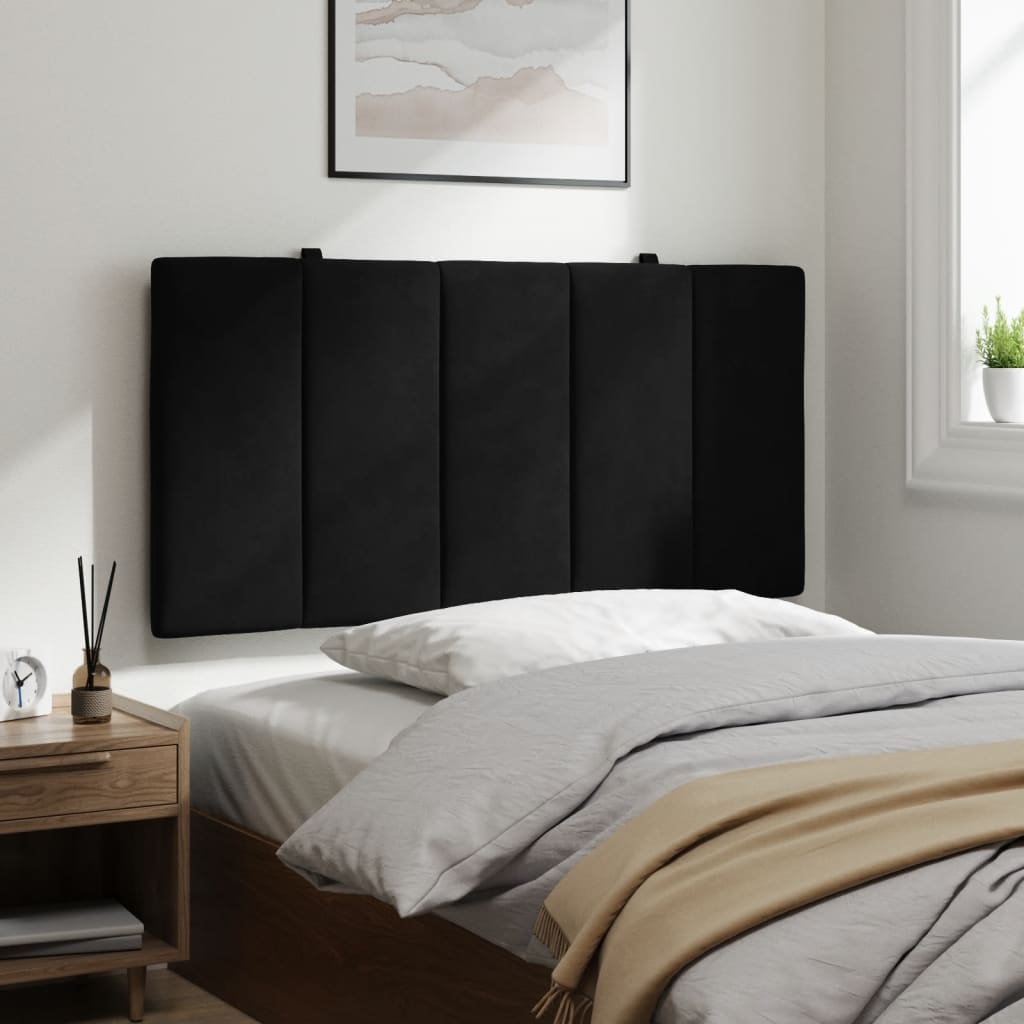 Headboard Cushion "Hanko" Black 107 cm King Single Velvet