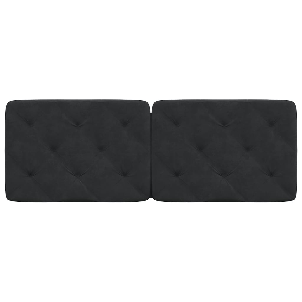 Headboard Cushion Black 137 cm Double Velvet