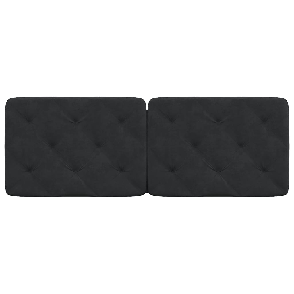 Headboard Cushion Black 137 cm Double Velvet