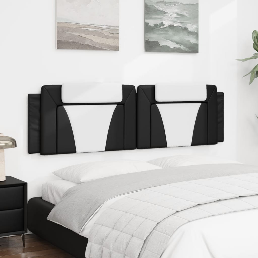Headboard Cushion "Viana" Black and White 180 cm Faux Leather
