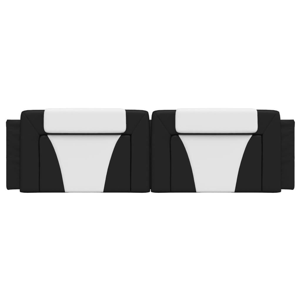Headboard Cushion "Viana" Black and White 180 cm Faux Leather