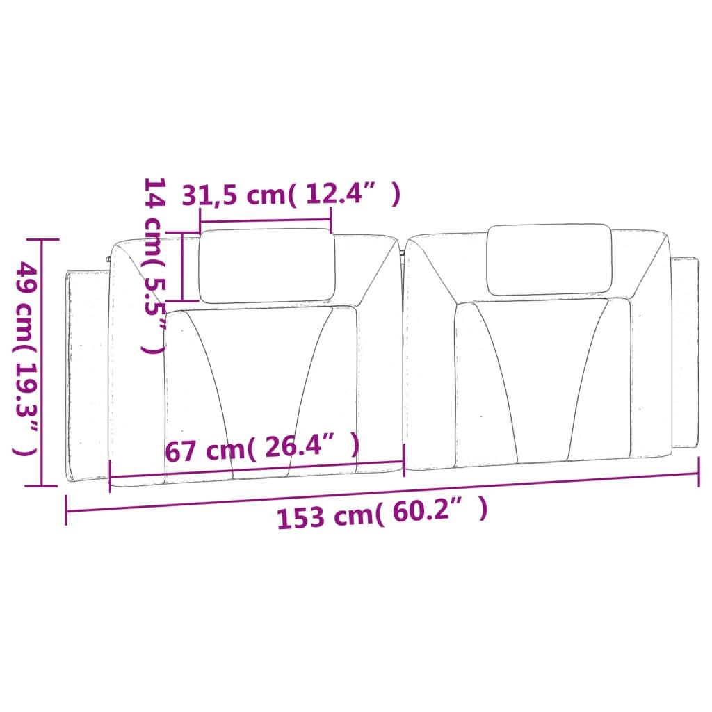 Headboard Cushion "Viana" Black and White 152 cm Queen Faux Leather