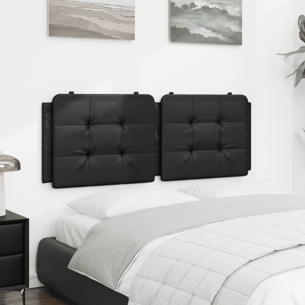Headboard Cushion "Zadar" Black 137 cm Double Faux Leather