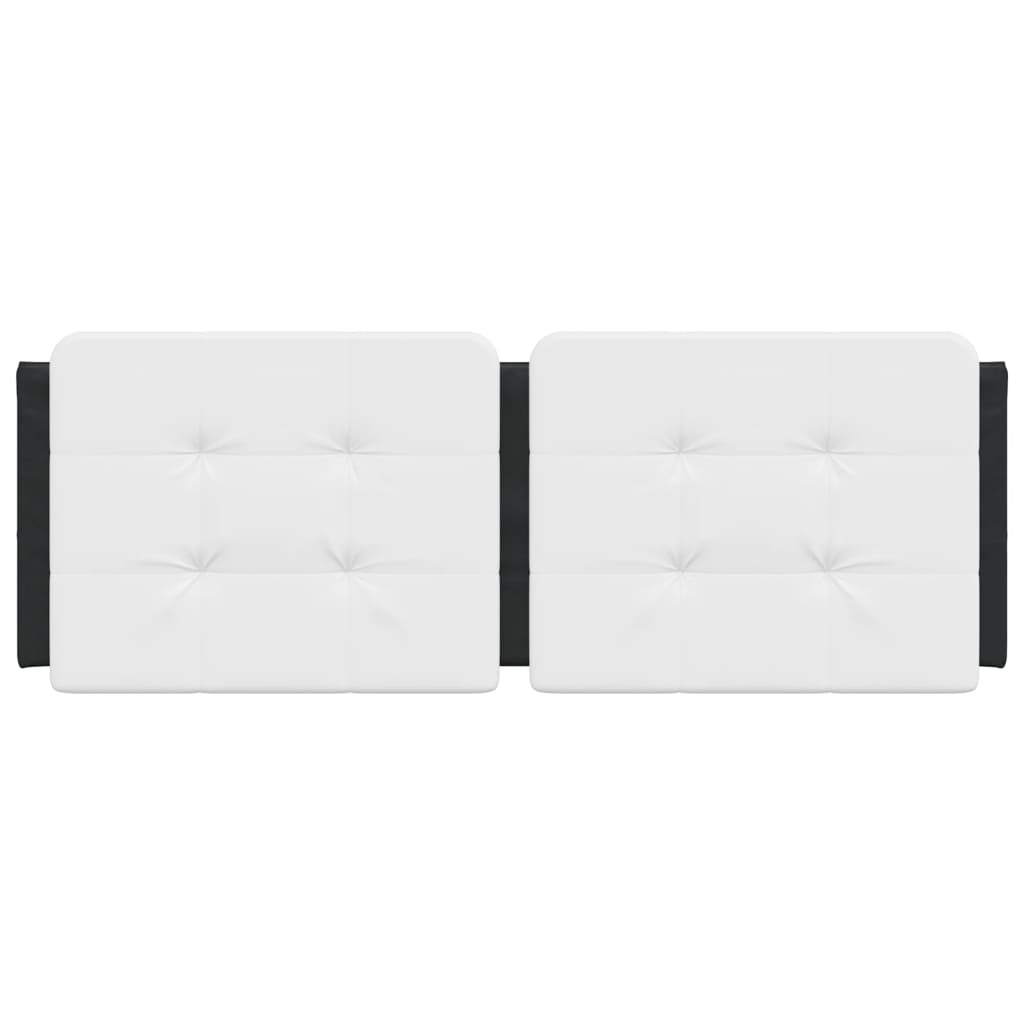 Headboard Cushion "Zadar" White and Black 137 cm Double Faux Leather