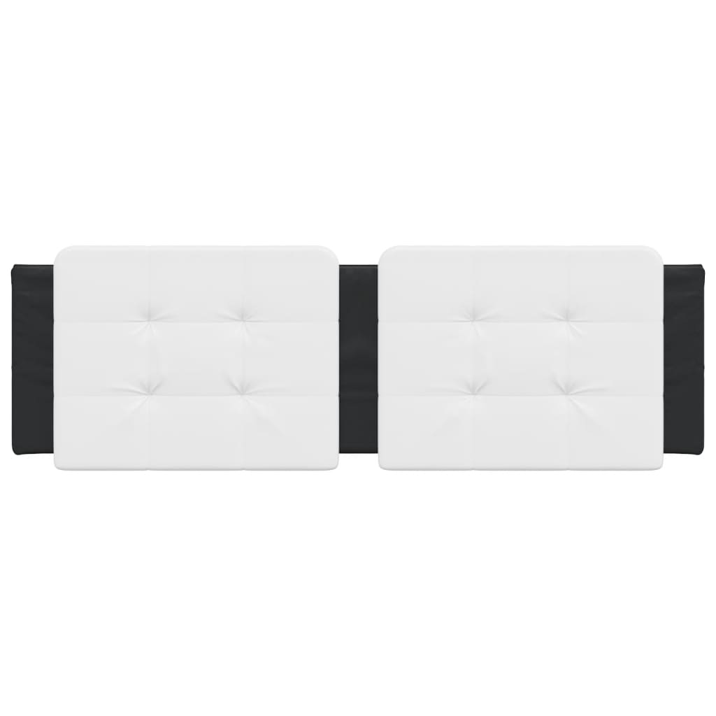 Headboard Cushion White and Black 152 cm Queen Faux Leather