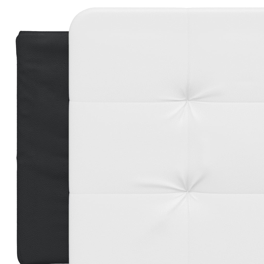 Headboard Cushion White and Black 152 cm Queen Faux Leather