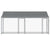 Dog Cage with Roof and Doors Grey 4x2x2 m Galvanised Steel