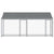 Dog Cage with Roof and Doors Grey 4x2x2 m Galvanised Steel