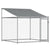 Dog Cage with Roof and Doors Grey 4x2x2 m Galvanised Steel