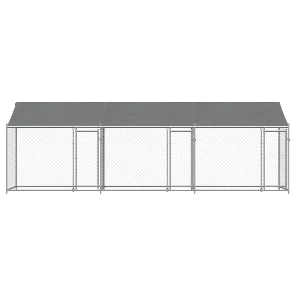 Dog Cage with Roof and Doors Grey 6x2x2 m Galvanised Steel