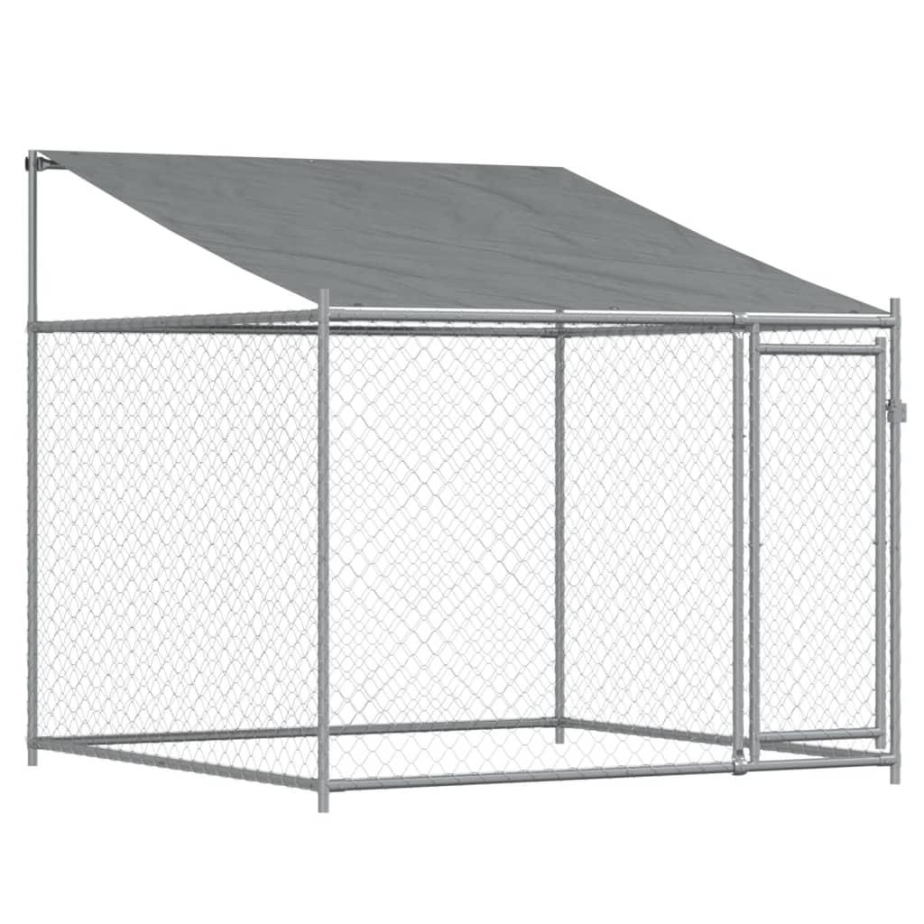 Dog Cage with Roof and Doors Grey 6x2x2 m Galvanised Steel