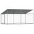 Dog Cage with Roof and Door Grey 4x2x2 m Galvanised Steel
