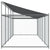 Dog Cage with Roof and Door Grey 10x2x2 m Galvanised Steel