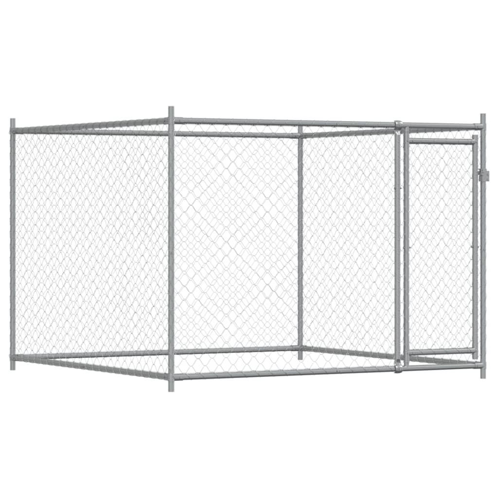 Dog Cage with Doors Grey 4x2x1.5 m Galvanised Steel