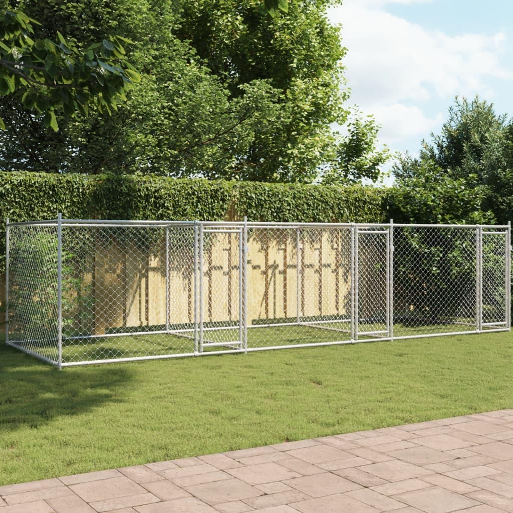 Dog Cage with Doors Grey 6x2x1.5 m Galvanised Steel